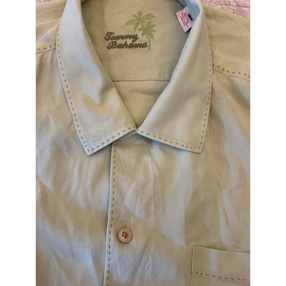 Tommy Bahama Silk Button Down Shirt Mens XL Extra Large Camp Casual 100% Silk